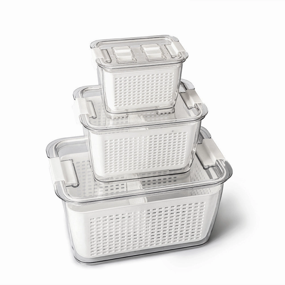 Stackable Refrigerator Organiser Bins (Set of 3)