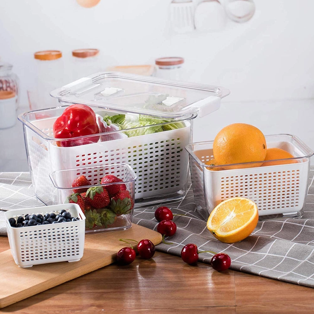Stackable Refrigerator Organiser Bins (Set of 3)