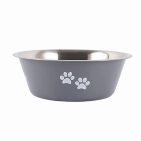 Stainless Steel Cute Paws Dog Bowl