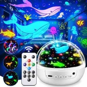Star Projector, 3 Films(Star, Dinosaur, Ocean Animals) 93 Lighting Remote Dinosaur Night Light, 3Timer 3Brightness Baby Boy Room Decor, 360° Rotation, Kids Lamps for Bedrooms Boys