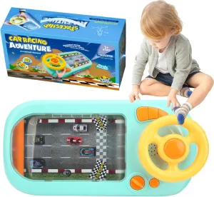 SteerJoy Driving Simulator - Steer Joy Driving Simulator, 2024 Upgraded Driving Car Toy Steering Wheel Simulation Sound Effects and Lights, Interactive Car Racing Adventure Toy for Kids 3  (green)