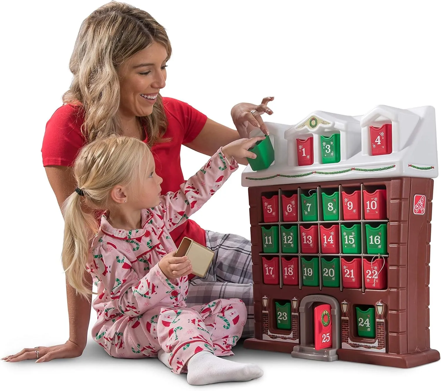 Step2 My First Advent Calendar, Kids Interactive Christmas Toy, 25 Large Refillable Bins, Hide Surprises for Holiday Excitement, for Toddlers 1  Years Old