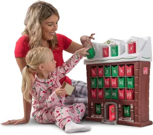 Step2 My First Advent Calendar, Kids Interactive Christmas Toy, 25 Large Refillable Bins, Hide Surprises for Holiday Excitement, for Toddlers 1  Years Old