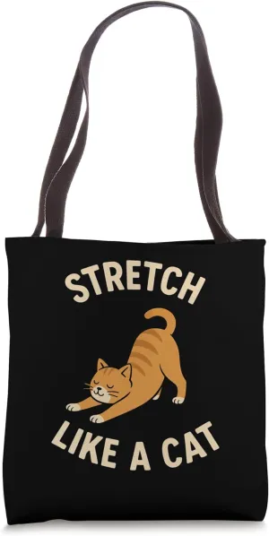 Stretch Like a Cat Funny Yoga Pose for Pet Lovers Tote Bag