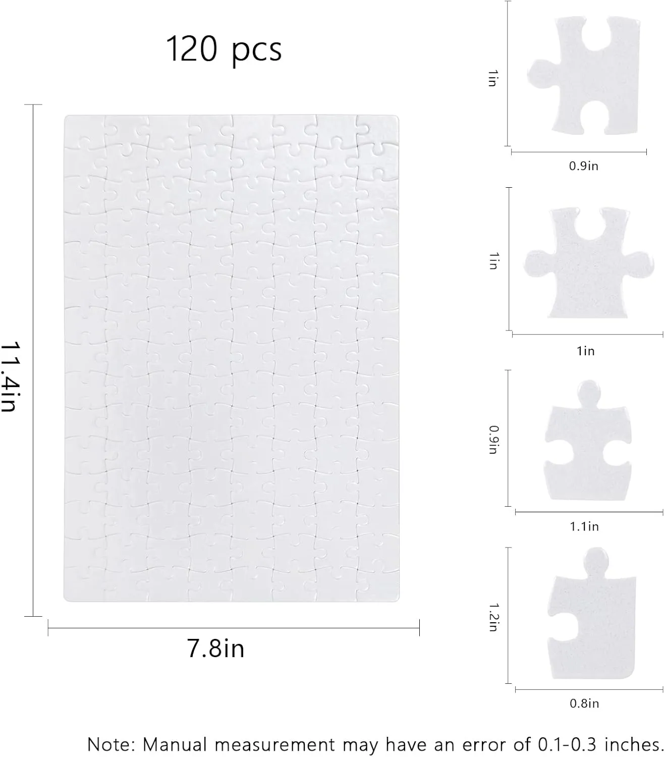 Sublimation Puzzle Blanks 10 Sets Jigsaw Puzzles 120Pieces