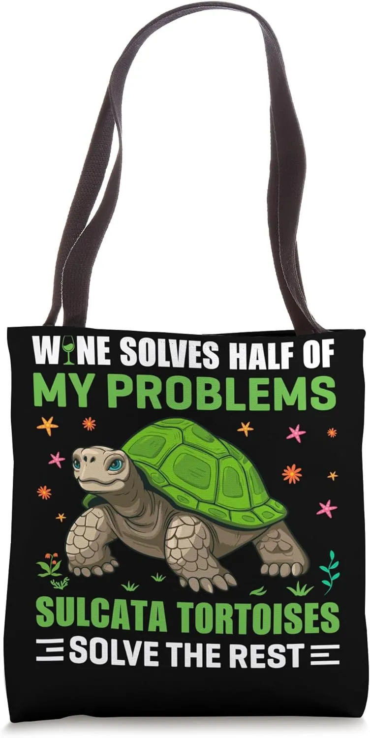 Sulcata Tortoise Food Reptile Lover African Spurred Tortoise Tote Bag