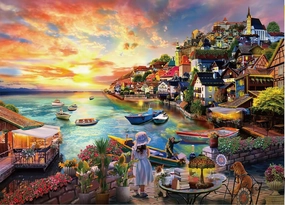 Summer Lake Jigsaw Puzzles for Adults 1000 Pieces, Sunset Landscapes Puzzles for Kids Teens Family Puzzle Toys Educational Intellectual Decompressing Challenging Fun Game Size 27" x 20"