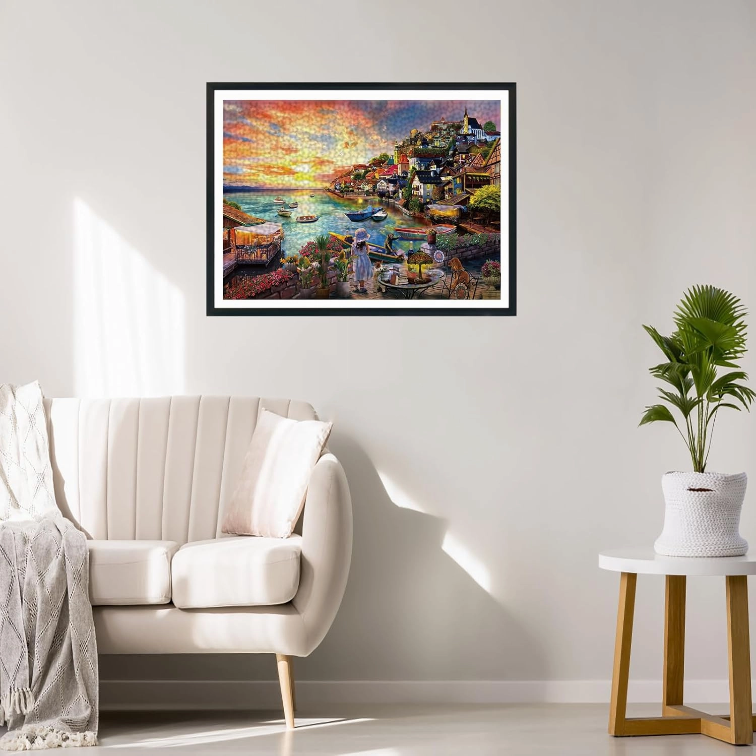 Summer Lake Jigsaw Puzzles for Adults 1000 Pieces, Sunset Landscapes Puzzles for Kids Teens Family Puzzle Toys Educational Intellectual Decompressing Challenging Fun Game Size 27" x 20"