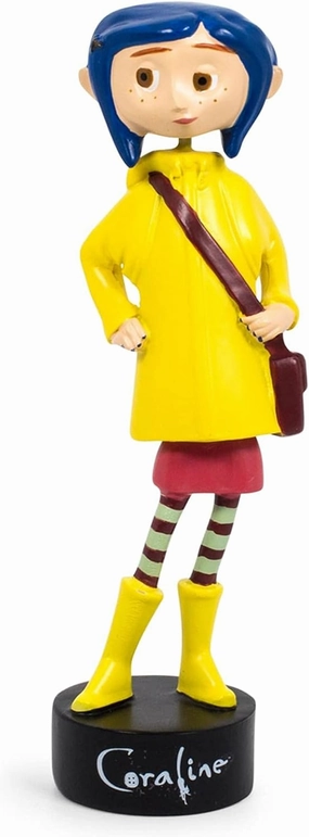Surreal Entertainment Coraline in Rain Coat PVC Bobble Figure for Adults Only | Collectible Bobblehead Action Figure, Desk Toy Accessories | 5 Inches Tall