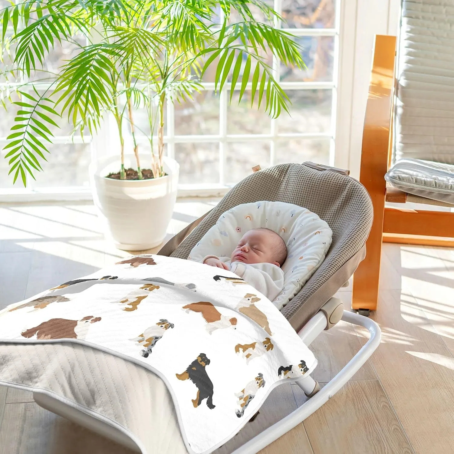 Swaddle Blanket Australian Shepherd Dog Cotton Blanket for Infants, Receiving Blanket, Lightweight Soft Swaddling Blanket for Crib, Stroller, Nursery Blankets, 30x40 in