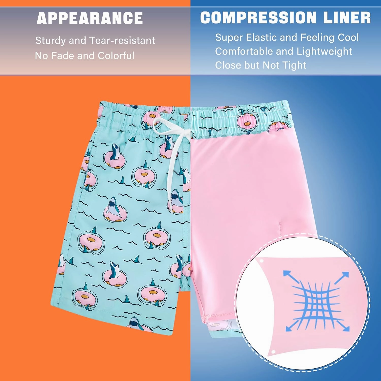 swimsobo Boys Swim Trunks for 5-16 Years Compression Liner Swimsuit Shorts Swimwear Boxer Bathing Suit