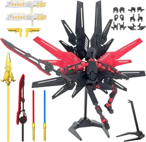 T13 Action Figure Already Assembled, Cyberpunk T13 Action Figure Set, Futuristic Mecha Titan 13 Action Figure 3D Printed Robo 13, Lucky 13, Gift for Dummy Collectors Desktop Decorations (Black Red)