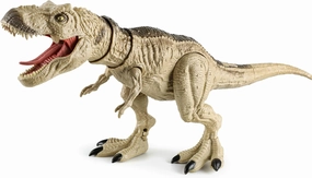 T-Rex Action Figure Dinosaur Toy for Kids 3-5 & 6-8 with Continuous Spray and Vibration - Roaring & Light-Up Tyrannosaurus Rex with Movable Jaws and Limbs - Birthday Christmas Gift for Kids (Khaki)