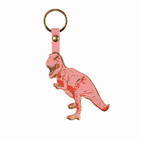 T-Rex Key Fob: Pink and Bright Red