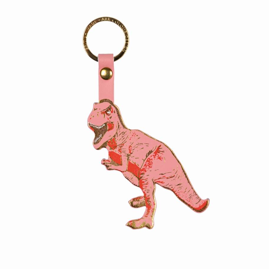 T-Rex Key Fob: Pink and Bright Red