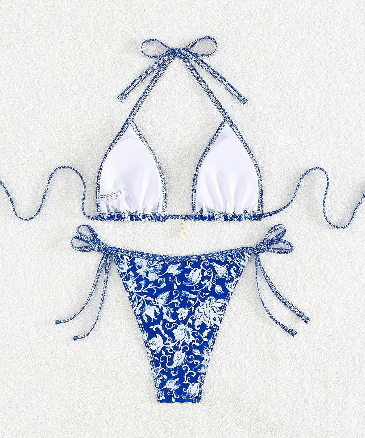 Tainehs Women's Sexy Halter Bikini Set Triangle Top String Swimwear Two Piece Swimsuits Cheeky Bathing Suit