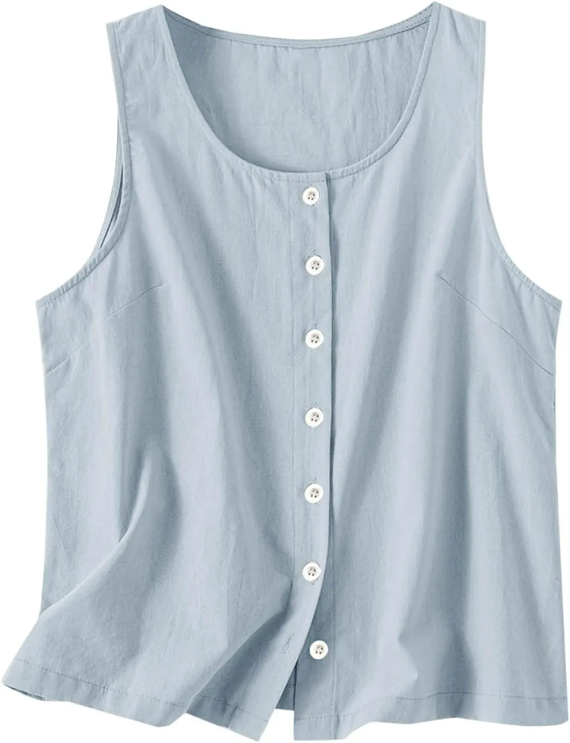 Tank Tops for Women 2025 Summer Crew Neck Women's Tank Tops Button Down Sleeveless Casual Vest Trendy Shirts 2025