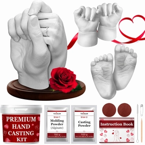 TECEUM Hand Casting Kit for Dad, Husband – Gifts for Fathers Day – Ideal DIY Gift for Your Loved Ones, Babies & Adults, Couples, Family – for Wedding, Anniversary, Baby Shower – Romantic Gifts – Kit1
