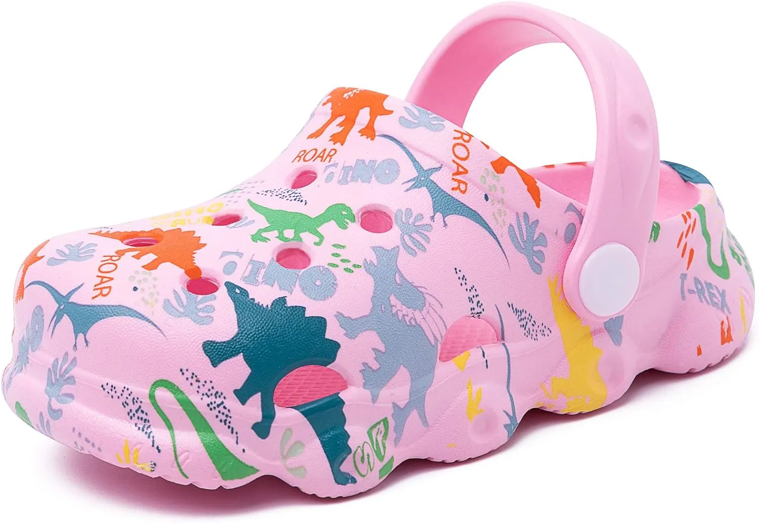 techcity Kids Dinosaur Garden Shoes Cute Cartoon Sandals Clogs Toddler Beach Pool Water Shoes Summer Slides for Boys Girls