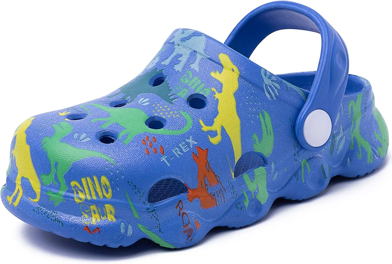 techcity Kids Dinosaur Garden Shoes Cute Cartoon Sandals Clogs Toddler Beach Pool Water Shoes Summer Slides for Boys Girls