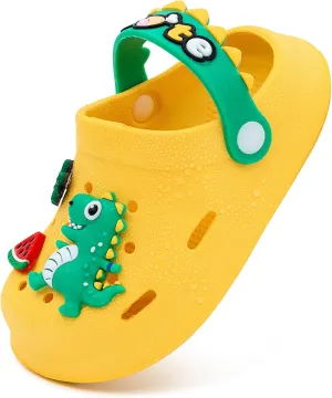 techcity Kids Dinosaur Garden Shoes Cute Cartoon Sandals Clogs Toddler Beach Pool Water Shoes Summer Slides for Boys Girls