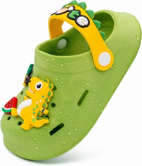 techcity Kids Dinosaur Garden Shoes Cute Cartoon Sandals Clogs Toddler Beach Pool Water Shoes Summer Slides for Boys Girls