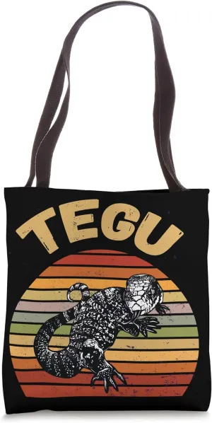 Tegu Vintage Retro Sunset Reptile Tegu Lizard Reptile Lover Tote Bag
