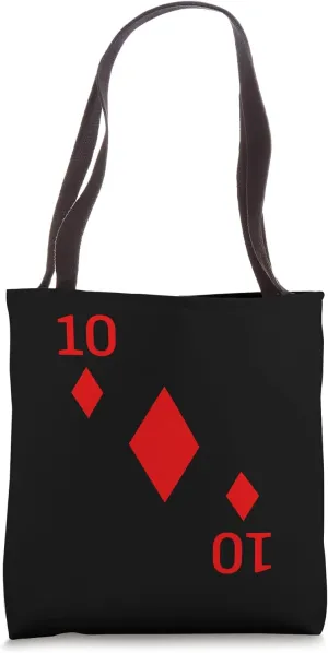 Ten of Diamonds Deck of Cards Carnival Halloween Costume Tote Bag