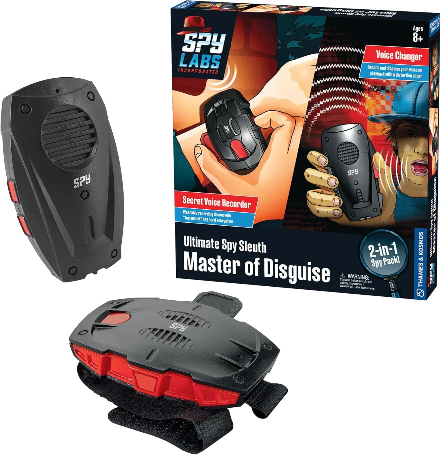 Thames & Kosmos Spy Labs Inc: Ultimate Spy Sleuth Master of Disguise 2-in-1 Toy Spy Pack, Secret Voice Recorder & Voice Changer Toys for Ages 8  | Essential Pretend Play Gear for Young Investigators