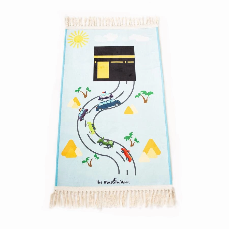 The Road To Makkah (Blue) - Salah Prayer Mat by The Muslim Moon