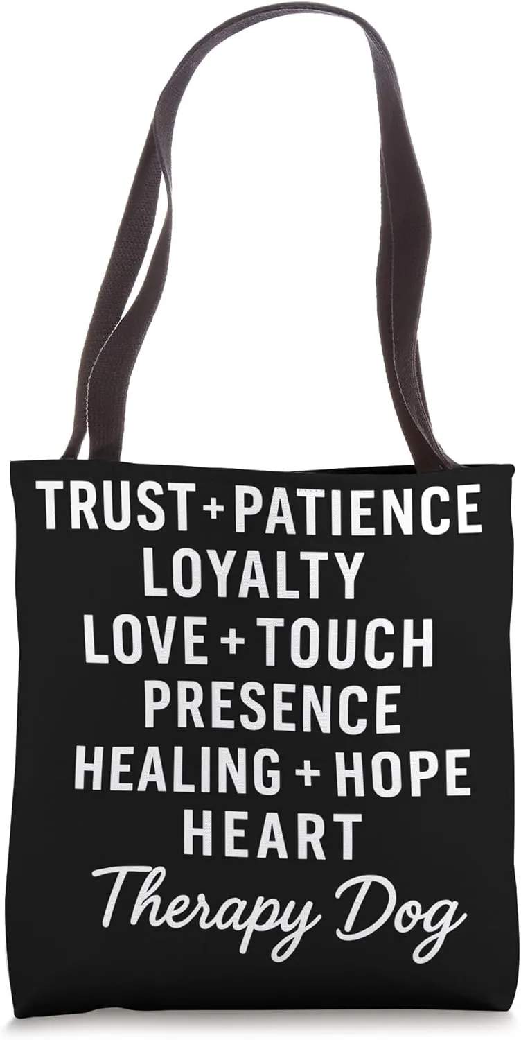 Therapy Dog Team Loving Words Pet Therapy Lover Tote Bag