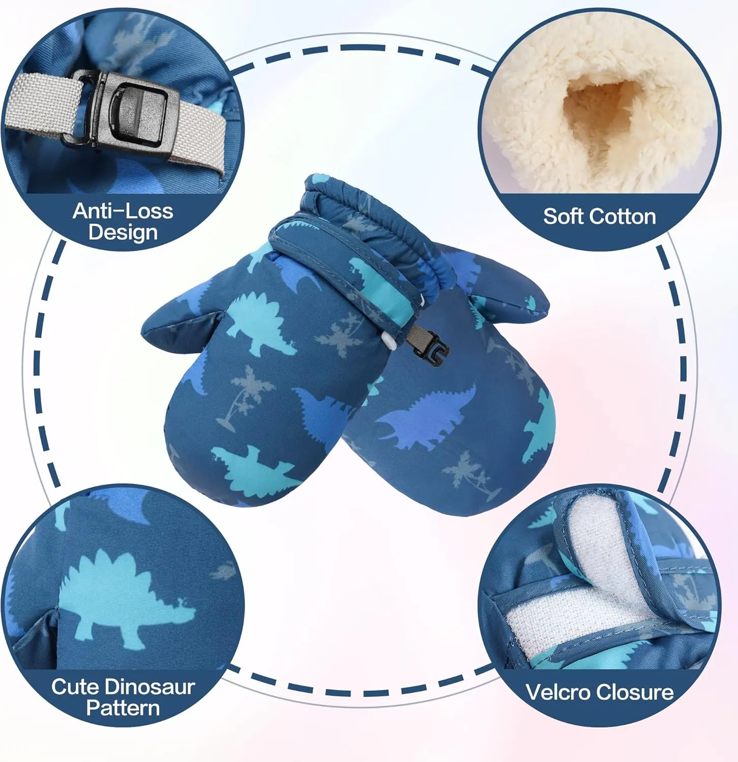 Toddler Mittens Lined Fleece Snow Gloves for Boys Girls Kids Winter Ski Gloves Baby Mittens