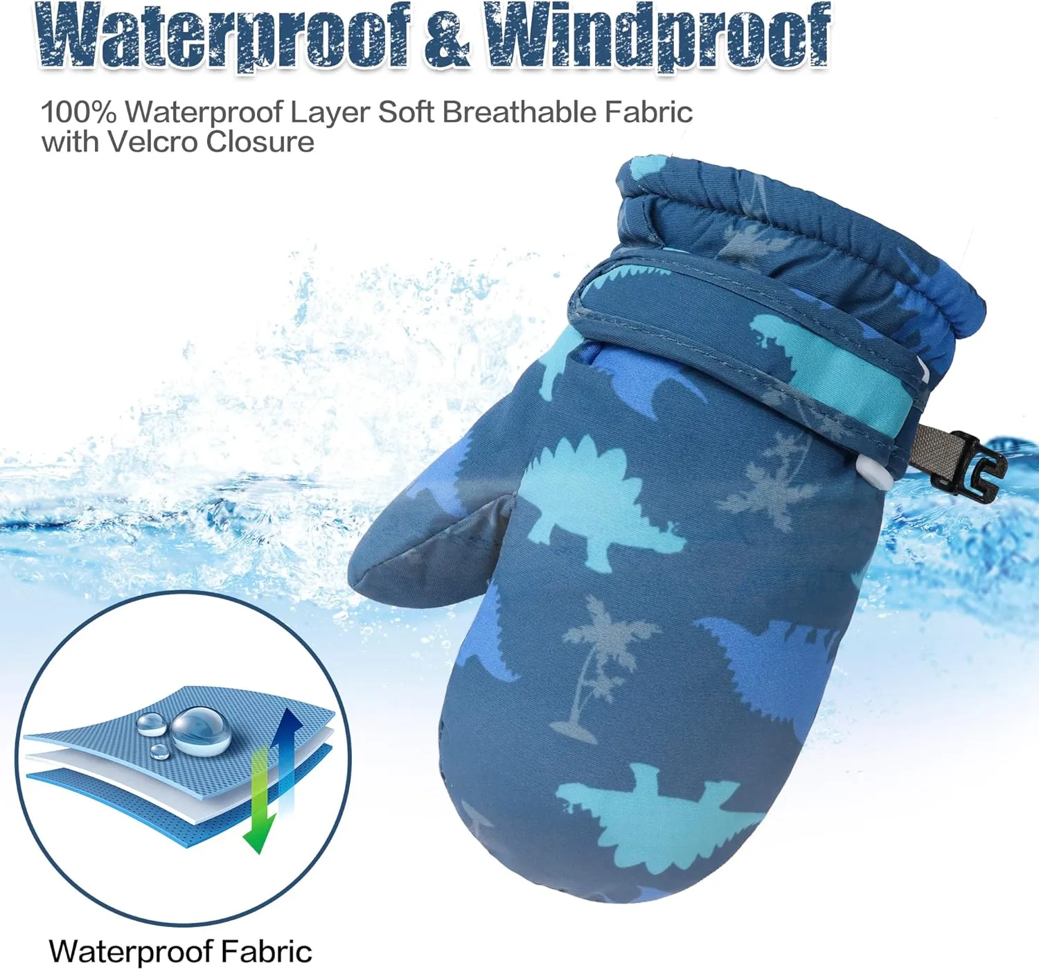 Toddler Mittens Lined Fleece Snow Gloves for Boys Girls Kids Winter Ski Gloves Baby Mittens