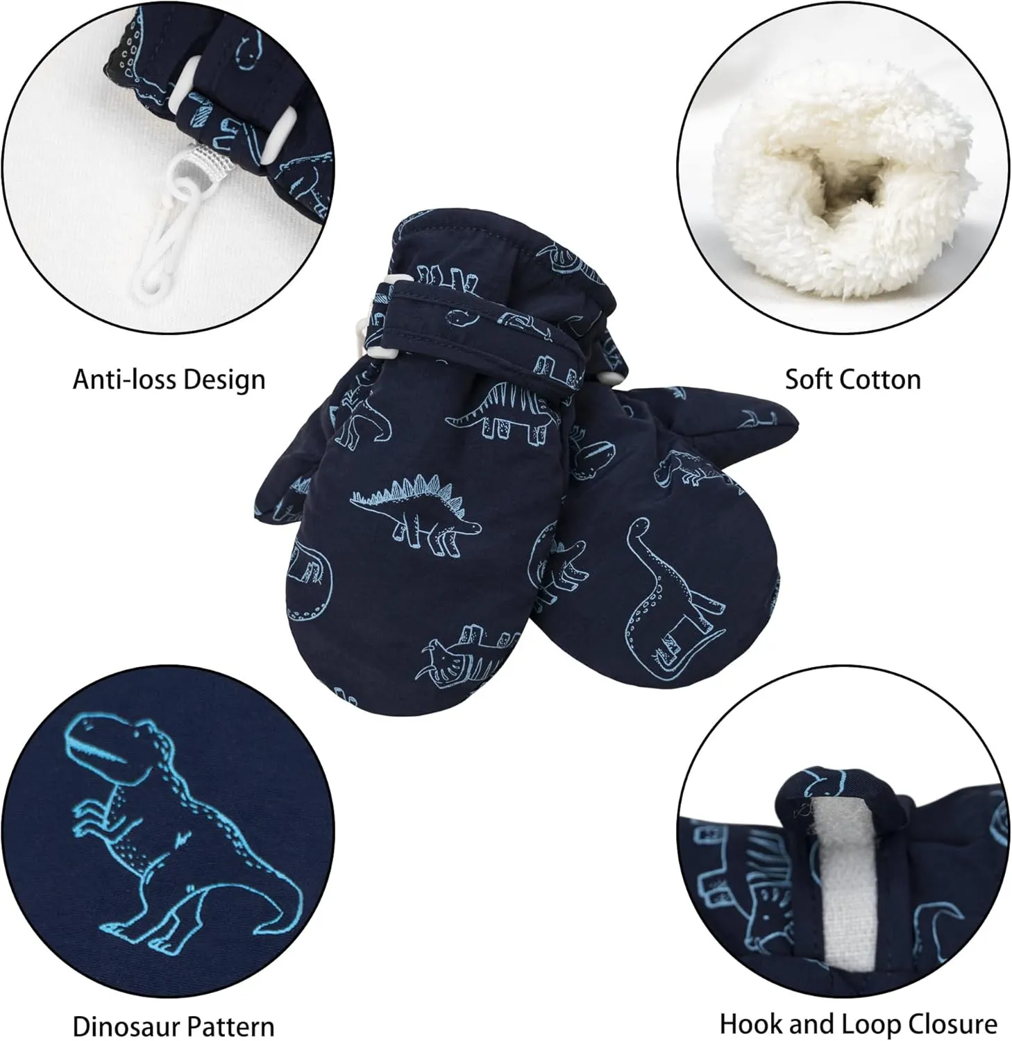 Toddler Mittens Lined Fleece Snow Gloves for Boys Girls Kids Winter Ski Gloves Baby Mittens