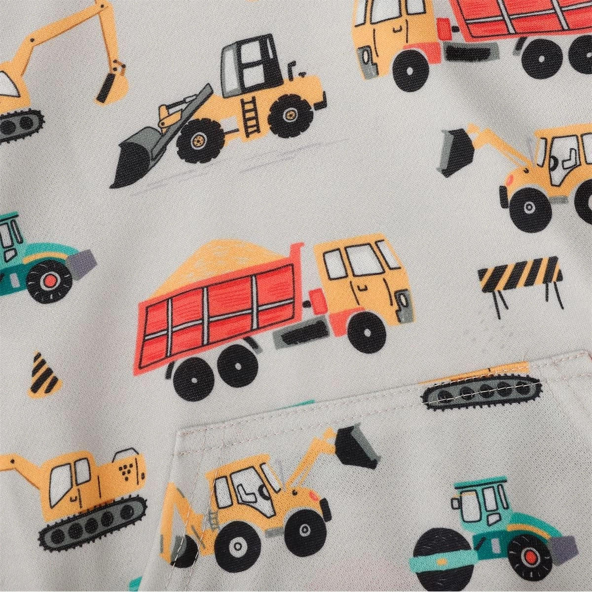 Toddler Boy Hoodie Sweatshirt - Pullover Dinosaur Long Sleeve Shirt Fire Truck Print Kids Winter Clothes 2T-7T
