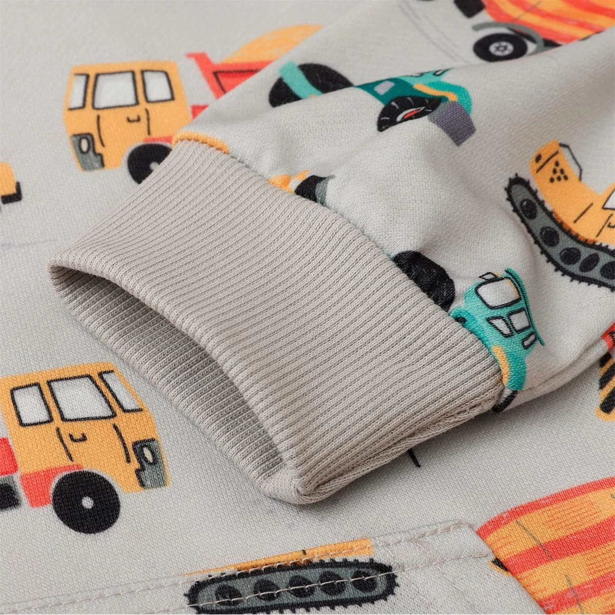 Toddler Boy Hoodie Sweatshirt - Pullover Dinosaur Long Sleeve Shirt Fire Truck Print Kids Winter Clothes 2T-7T