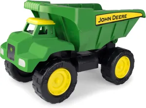 TOMY John Deere Big Scoop Dump Truck Toy - Includes Titling Dump Bed - Kids Summer Sand Toys and Beach Essentials - Green - 15 Inch - Ages 3 Years and Up