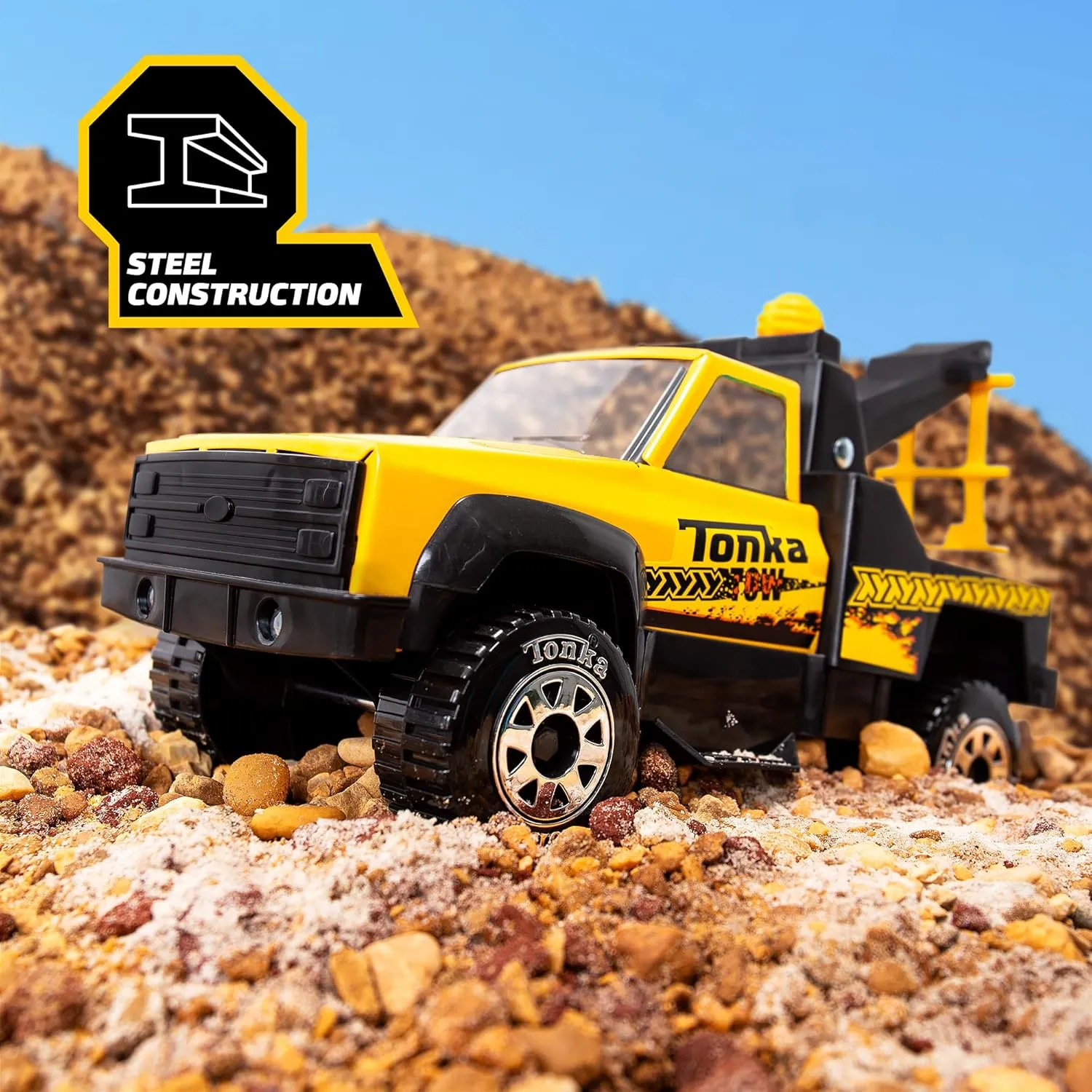 Tonka 06036 Steel Classics Tow Truck, Construction Truck Toy for Children, Kids Construction Toys for Boys and Girls, Interactive Vehicle Toys for Creative Play, Toy Trucks for Children Aged 3  