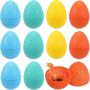 Totority 12 Dinosaur Egg Toys, Pack with 12 Unique Dinosaur Figures, present Bag Stuffer, Piñata Stuffer, Easter Egg dongcoh, Carnival Prize Treasure for Over 3 Years Old