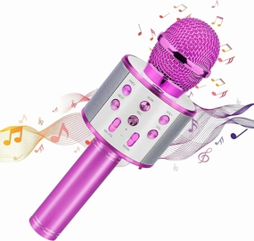 Toys for 5 6 7 8 9 10 Year Old Girls, Karaoke Microphone for Kids Visit Toys for Kids for Girls Age 4-12 Interactive Toys for Girls Easter Basket for Teens Age 8 9 10 - Pink