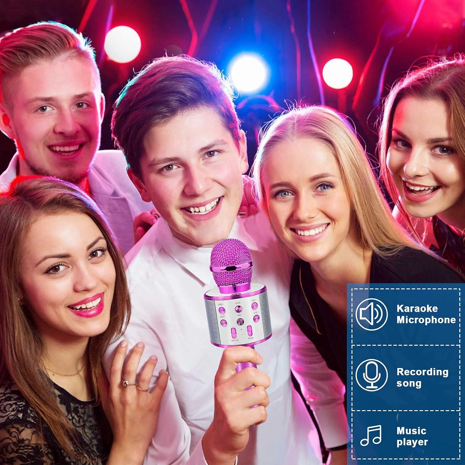Toys for 5 6 7 8 9 10 Year Old Girls, Karaoke Microphone for Kids Visit Toys for Kids for Girls Age 4-12 Interactive Toys for Girls Easter Basket for Teens Age 8 9 10 - Pink