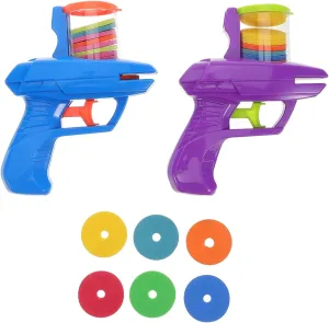 Toyvian Soft Foam Disc Shooter for Kids - 2pcs Shooters with 20pcs Launcher Discs Flying Saucer Toy for Boys Interactive Outdoor Toy for Backyard Park Family Gatherings