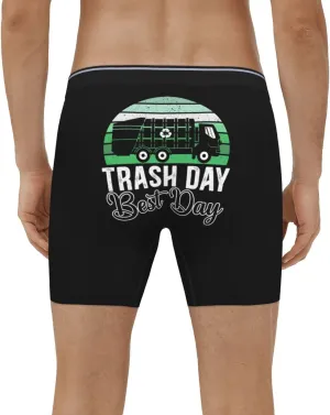 Trash Day Best Day Waste Management Garbage Truck Gifts Mens Trunks Underwear Stretch Underpants Mens Boxer Briefs Black, Large