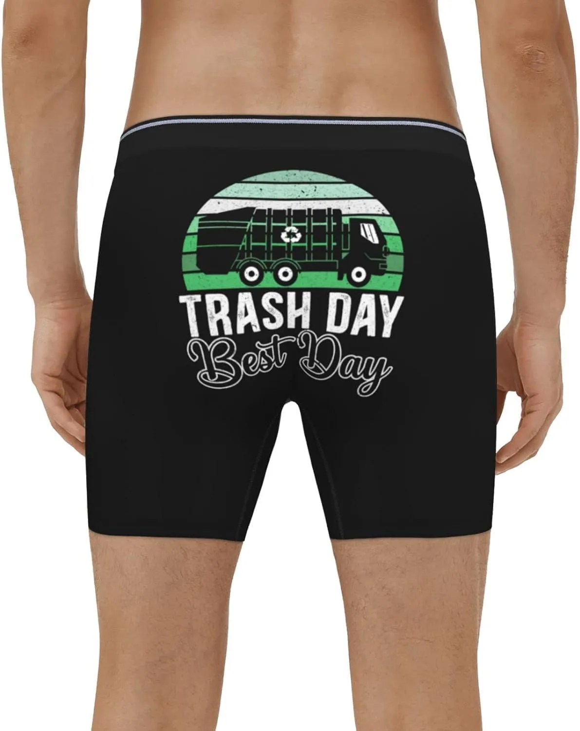 Trash Day Best Day Waste Management Garbage Truck Gifts Mens Trunks Underwear Stretch Underpants Mens Boxer Briefs Black, Large