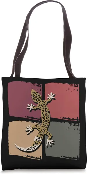 Tropical Reptile Lover Animal Lizard Retro Leopard Gecko Tote Bag