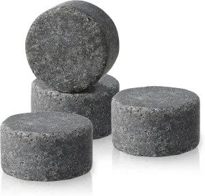 True Glacier Rocks Black Granite Stone Drink Chillers - Set of 4 Ice Cocktail Rocks, Whiskey Ice Stones Rocks, Barware, Whiskey Bar Accessories