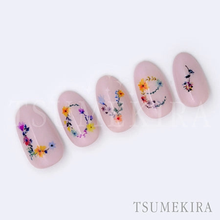 Tsumekira flicka nail arts Produce 5  NN-FLI-108 Watercolor garden