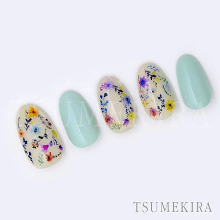 Tsumekira flicka nail arts Produce 5  NN-FLI-108 Watercolor garden