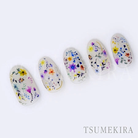 Tsumekira flicka nail arts Produce 5  NN-FLI-108 Watercolor garden