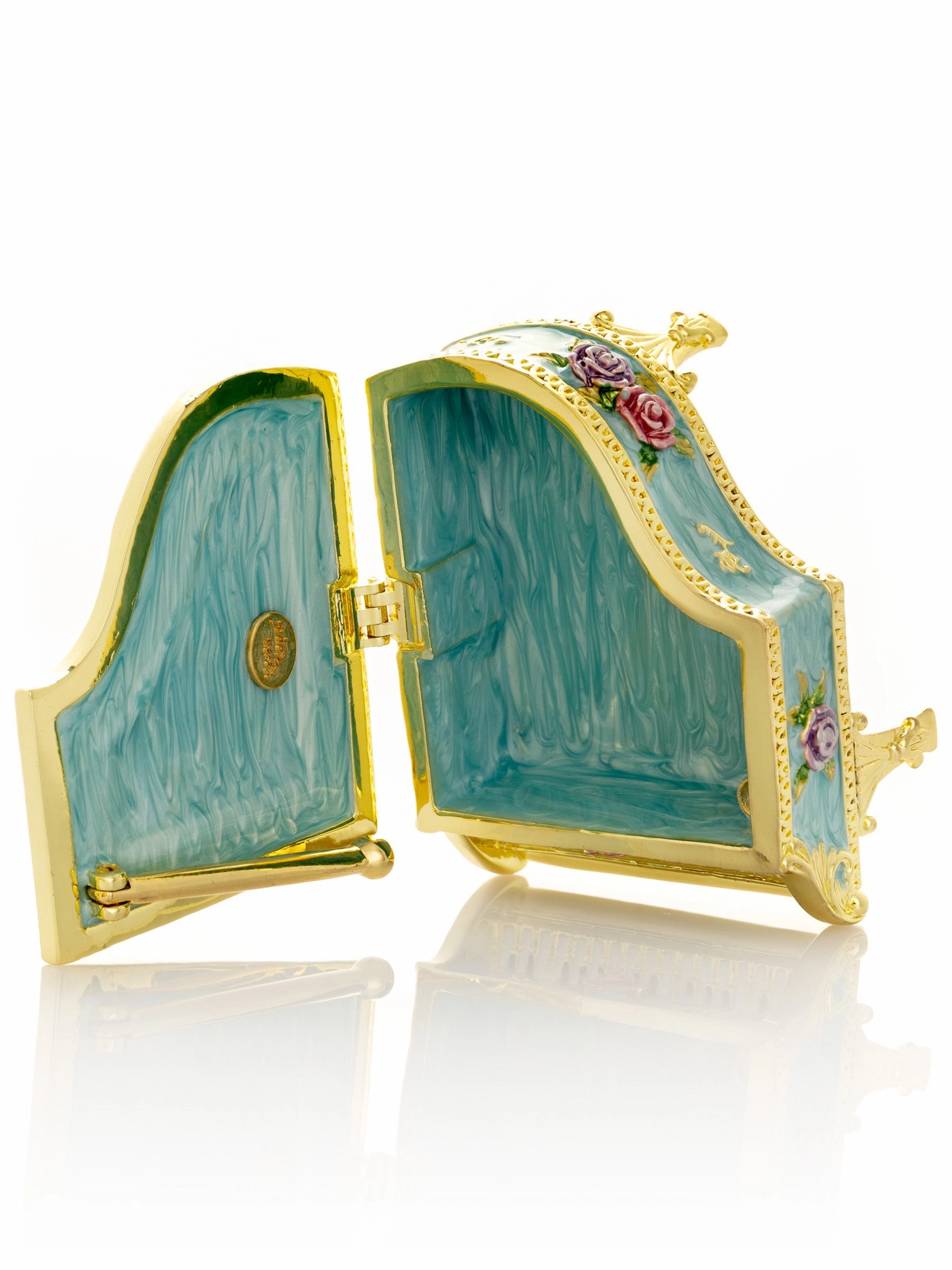 Turquoise Piano with Flowers